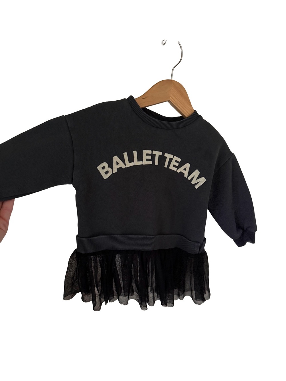 Zara Grey Ballet Team Tulle Sweatshirt 12/18m